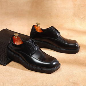 Nouvelles Bottes d'Hiver Imperméables Classiques Polyvalentes Décontractées Montantes pour Hommes en Cuir Véritable Rehaussantes pour le Travail en Extérieur et le Sport - Product Image 4
