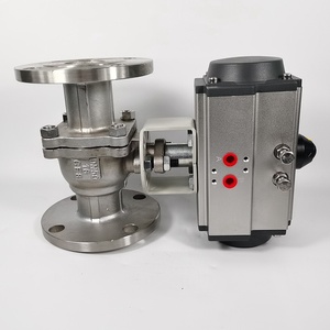 Vanne à boisseau sphérique flottante pneumatique Alahot Q641F-16 en acier inoxydable et acier moulé, vanne <span class=keywords><strong>d</strong></span>'arrêt rapide DN50 1.6MPa 150 - Product Image 3