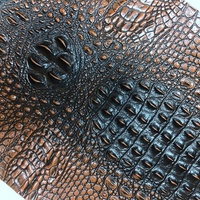 Cuir PVC gaufré crocodile bicolore marron imperméable pour sacs à main, meubles, golf et usage décoratif