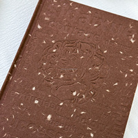 Carnet A5 personnalisé à couverture rigide, avec couverture en papier spécial gaufré, journal ligné vintage avec ruban, idéal pour cadeau d'affaires