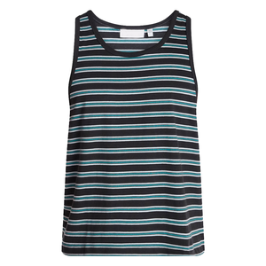 Summer Friendly Men's Striped Knitted <b>Tank</b> <b>Top</b> O-Neck Casual Sleeveless <b>Top</b> <b>Black</b> Teal White Stripes <b>Tank</b> <b>Top</b> For Men - Product Image 1