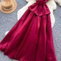 Robe longue décontractée élégante pour femmes, sans manches, col en dentelle, coupe trapèze, avec ceinture, pour tous les jours et les soirées