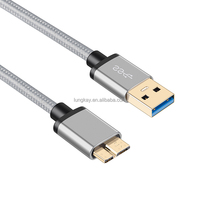 Câble de données de disque dur portable USB 3.0 vers Micro-b USB3.0 Câble Micro B tressé en nylon 3.0