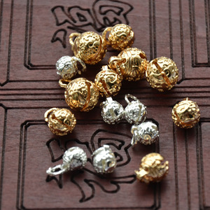 Pure <b>Copper</b> Color Preserving Palace Pattern Bell Round Antique Style Jewelry Findings For Hair Clothing DIY Earrings <b>Bracelets</b> - Product Image 4