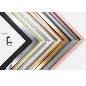 Marco de Fotos Flotante Moderno con Corte de 45 Grados, Acabado Dorado Metálico Cepillado Plateado, Decoración de Pared de Aluminio para Lienzos, Gran Venta - Product Image 1