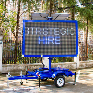 Solar Powered Mobile LED Traffic Sign Trailer With IP65 Protection For Outdoor Use - Product Image 2