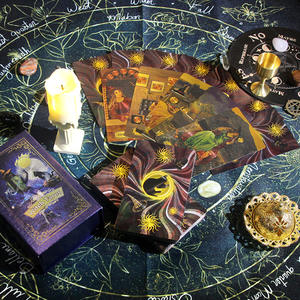 Kartu PVC 78 pengendara, khusus kualitas tinggi menunggu dengan kotak Foil emas tahan air ungu emas Foil <span class=keywords><strong>Tarot</strong></span> untuk pemula - Product Image 4