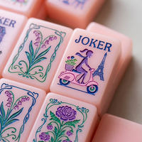 Ubin Mahjong Baccarat Amerika Kristal Berkualitas Tinggi Modern Etnik 160 buah warna pink bergaya Paris dari Akrilik