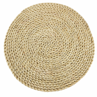 Set de table rond en écorce de maïs écologique, tressé à la main, style bohème, résistant à la chaleur, facile à nettoyer, réutilisable pour la salle à manger.
