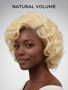 Perruque courte bouclée <span class=keywords><strong>blonde</strong></span> Alipearl 13x4 en dentelle sans colle, 8 pouces, style Old Hollywood Bob, densité 180 % et cordon de serrage réglable, prête à porter - Product Image 2