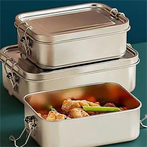304 Stainless Steel >3 Compartments Cute Heatable Leak-Proof Microwave-Safe Bento <b>Box</b> Plastic Lid Grade Thermos <b>Lunch</b> <b>Box</b> - Product Image 4