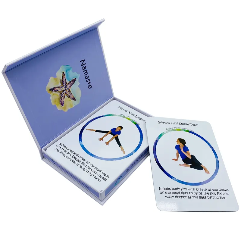 Aangepaste Afdrukken Papier Yoga Educatieve Yoga Motion Flash Kaarten Sport Oefening Yoga Coaching Kaarten Spel