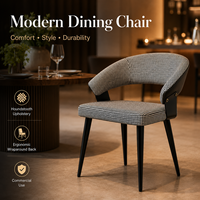 Chaise de salle à manger moderne à motif pied-de-poule, dossier ergonomique enveloppant, pieds en métal, pour restaurant, café, usage domestique