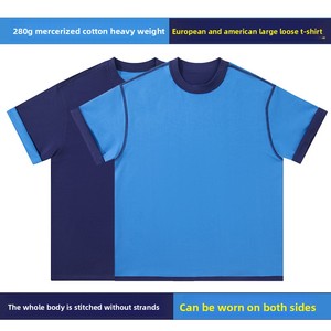 T-shirt da uomo di alta qualità di lusso 2025 estate alla moda t-shirt da uomo 280g a due colori a maniche corte per uomo donna - Product Image 3