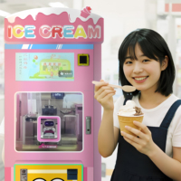 Robot distributeur de crème glacée certifié Energy Star, rentable, avec options lait et eau