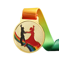 Médaille Marathon Médaille en métal de sport en alliage de zinc avec médaille de couleur d'émail de ruban de sublimation complet