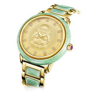 Coppia di coppia automatica quadrante Buddha orologio esclusivo Design naturale Jadeite <span class=keywords><strong>orologi</strong></span> per uomo e donna - Product Image 6