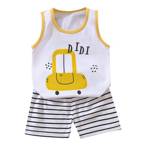 Ensemble Gilet en Coton pour Enfants – <span class=keywords><strong>Tenue</strong></span> d'Été Coréenne pour Filles et Garçons 2026 – Ensemble Deux Pièces avec Motifs Dessins Animés et Lettres – Vente en Gros - Product Image 5