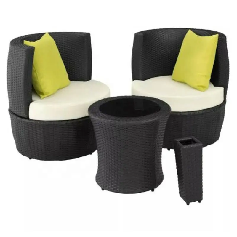 Egg Rattan Set Outdoor Patio Furniture 2 Seater Bistro Chair Round Lounge Table the stylish and modern rattan seating set