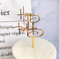 Kuchendekoration Zubehör Bestseller Acryl Happy Birthday Buchstaben Kuchen-Dessert-Topper Dekoration
