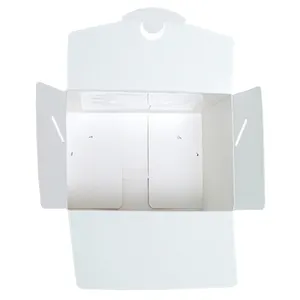 Embalagem de bolo portátil estilo europeu branco, 4- 6- 8- 10- 12 polegadas, caixa de papel para bolo com suporte de fundo