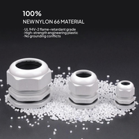 Connecteur de câble en nylon noir et blanc, étanche IP68, presse-étoupe en plastique pour armoires de contrôle industrielles et projets de câblage