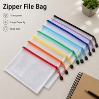 Pochette de rangement transparente en PVC A4 A5, sac à documents en maille avec fermeture éclair, étanche, pour écoles et bureaux, directement de l'usine