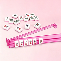 Ensemble de 4 organisateurs de tuiles de Mahjong avec règle de placement, en PS, universels, portables, antidérapants, transparents, fabriqués en Chine