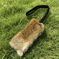 Jouet à mâcher pour chien en fourrure de lapin véritable de qualité supérieure, corde élastique écologique, jouet interactif pour tirer, jouet durable pour tirer en extérieur