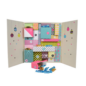 <span class=keywords><strong>Calendrier</strong></span> de l'avent chaussettes pré-remplies beauté saupoudrer Fidget jouet petite boîte en papier ornements d'arbre de Noël-impression de gaufrage de papier d'art - Product Image 6