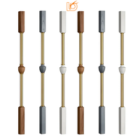 Prix de gros Luxe Haute Qualité Gris Décoré Sq. Balustre d'escalier en bois et métal de 35 mm pour rampe intérieure