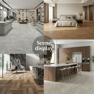 Dalle en porcelaine mate imitation pierre gris clair minimaliste 24*24 pouces - Product Image 4