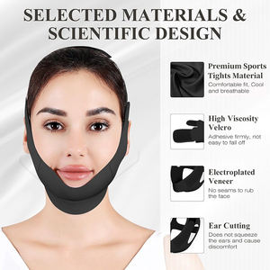 Masker wajah, dapat disesuaikan, masker wajah pelangsing pembentuk rahang tali dagu ganda untuk tidur garis V Masker Pengangkat - Product Image 4