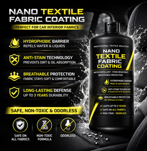 Revêtement de tissu pour l'intérieur de la voiture (1L) Protection nano imperméable et résistante aux taches pour sièges, canapés, tapis, longue durée, 3 ans - Product Image 3