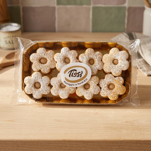 Pâtisserie aux fleurs de noisette Tissi 170g X 8 pièces, saveur chocolat, texture semi-molle, biscuits formés, sac TBB SRL modèle 0200263 - Product Image 3