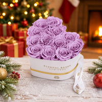 Kotak Hadiah Bulat 27 Mawar Awet Baru dari Pabrik untuk Pernikahan, Hari Valentine, Wisuda & Natal - Tahan Lama 3-5 Tahun