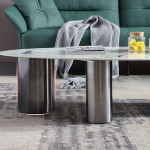 Fabricant <span class=keywords><strong>de</strong></span> mobilier <span class=keywords><strong>de</strong></span> maison, <span class=keywords><strong>table</strong></span> basse design à trois pieds, titane <span class=keywords><strong>gris</strong></span>, acier inoxydable, <span class=keywords><strong>table</strong></span> basse moderne et luxueuse décorative - Product Image 4