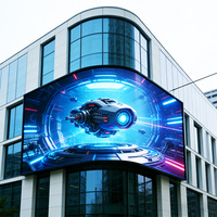 Écrans géants publicitaires flexibles programmables à angle droit haute définition, panneaux LED pour affichage extérieur pour centre commercial