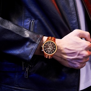 Cronografo Oem personalizzato di lusso orologi in legno <span class=keywords><strong>orologio</strong></span> da polso in legno <span class=keywords><strong>verde</strong></span> e rosso Dropshipping orologi da <span class=keywords><strong>uomo</strong></span> in legno - Product Image 6