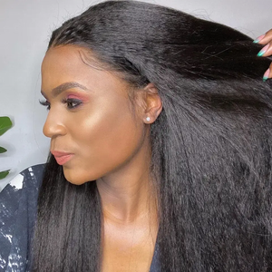 야키 스트레이트 가발 360 레이스 정면 HD 인모 가발 아프리카 전체 레이스 변태 스트레이트 가발 인모 레이스 전면 브라질 머리 - Product Image 3