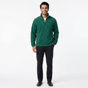 Veste en polaire berbère en laine d'hiver à col montant zippé sur mesure en gros pour hommes, polaire écologique, polaire d'extérieur, coupe ajustée - Product Image 1