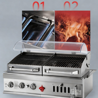 Premium Moderne Luxueux Cuisine Extérieure Intégré En Acier Inoxydable Barbecue À Charbon De Bois Multifonctionnel Villa Patio Resort Barbecue