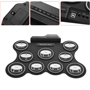 Electronic Drum <b>Kit</b> Foldable USB Charging 8Cm Portable <b>Roll</b> Up Drum With Drumsticks For Practice - Product Image 3