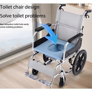Handicapped Bath Wheelchair with Toilet Chair Elderly Stroller with Toilet Potty Narrow Door Wheelchair for Shower Chair - Product Image 5