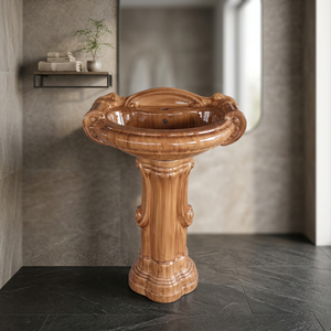 Lavabo sur pied design moderne fixé au mur avec lavabo sur pied arrière Lavabo sur pied - Product Image 1