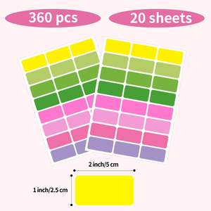 Étiquette de congélateur amovible personnalisée 1x2 pouces étiquette de codage multicolore auto-adhésive pour contenants alimentaires pot à épices jouet stationnaire - Product Image 2