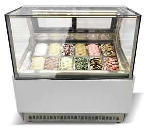 Tủ đông thương mại cửa kính Kem Tủ đông trưng bày Gelato tủ trưng bày tủ lạnh - Product Image 4