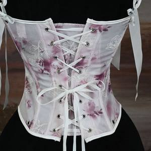 2025 nouvelles dames <span class=keywords><strong>petit</strong></span> Floral Fishbone Corset Satin Spandex motif 3D <span class=keywords><strong>haut</strong></span> sans couture Corset <span class=keywords><strong>Bustier</strong></span> dos cravates tailles 3XL respirant - Product Image 6