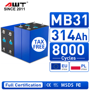 Stock UE DDP Grade A Cellule de batterie LiFePO4 DIY MB31 314Ah 3.2V Grade A pour système de stockage solaire Powerwall 48V Hors taxes DDP - Product Image 1