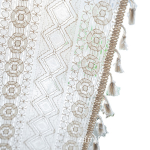 Cortina Pequeña Estilo Bohemio Retro Americano Bubaba, Diseño Transparente con Borlas y Huecos <span class=keywords><strong>para</strong></span> <span class=keywords><strong>Dormitorio</strong></span>, Sala <span class=keywords><strong>de</strong></span> Estar y <span class=keywords><strong>Ventanas</strong></span> - Product Image 5